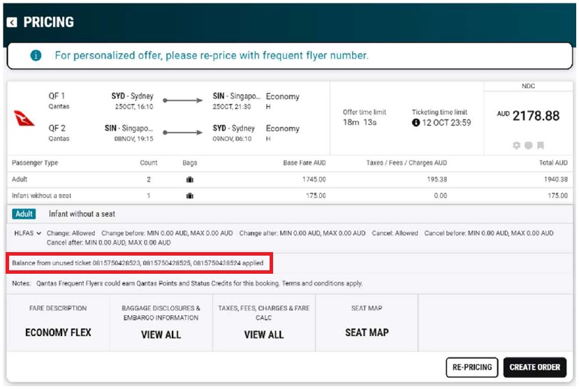 230.10 NDC Unused ticket_balance from
